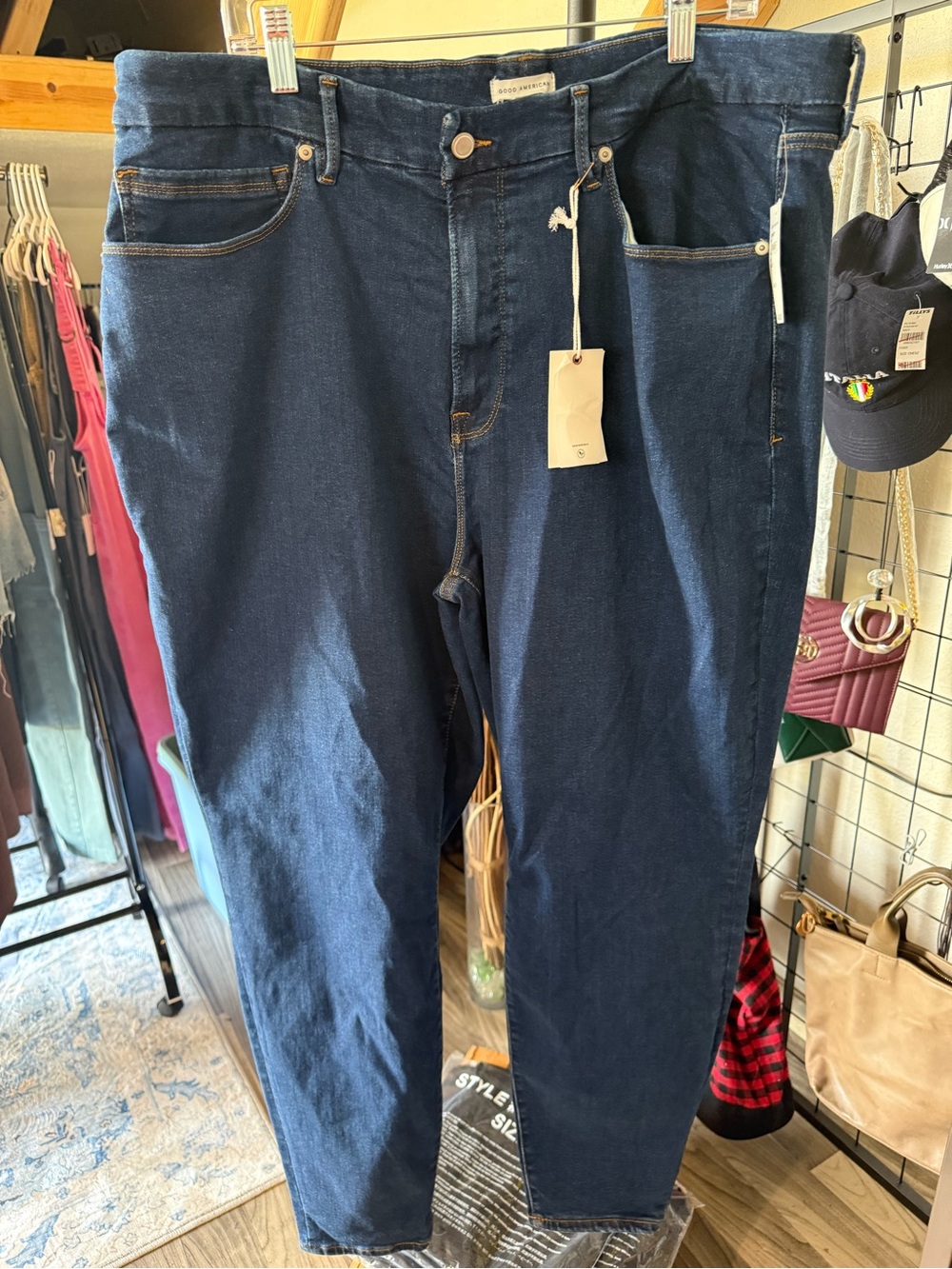 NWT Good American Good Waist Skinny Jeans Size 20-26 High Rise Dark Wash $149